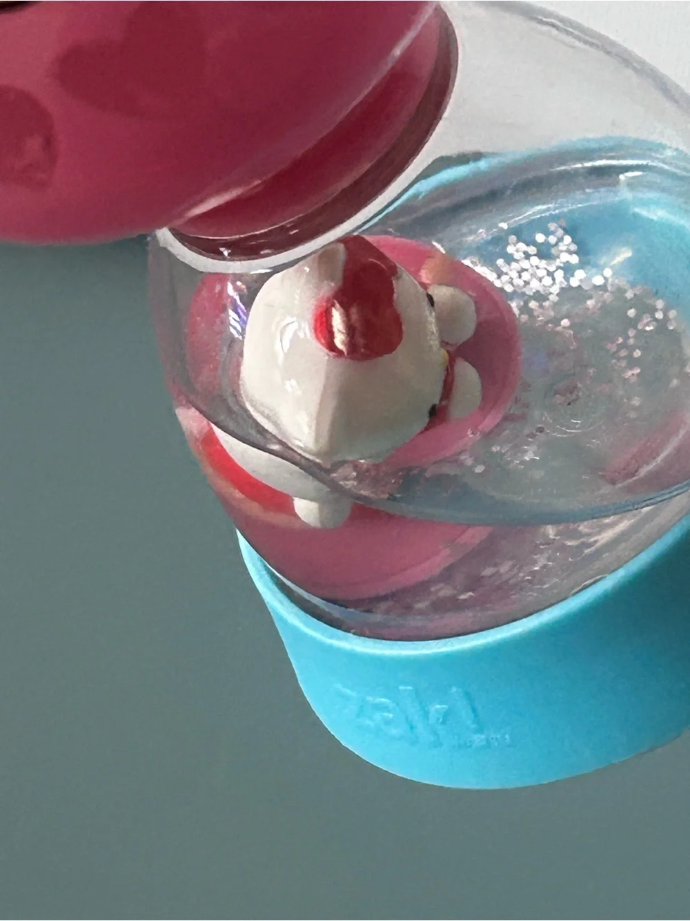 Rare Hello Kitty Pink Kids Cup Strawberry Sparkle Globe Lid Straw 2008